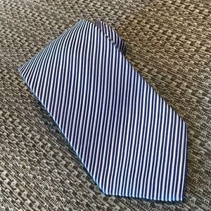 Charvet Necktie Mens Blue Pink Striped Repp Silk Designer Office France Tie